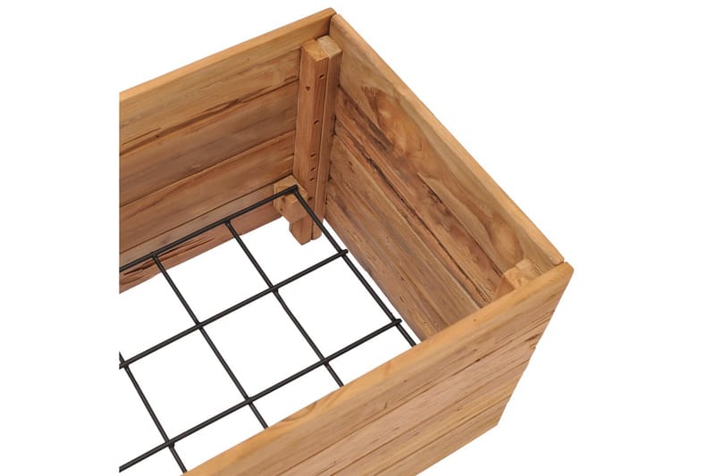 Blomlåda upphöjd 100x40x38 cm återvunnen teak och stål - Brun - Utemöbler - Övrigt utemöbler - Tillbehör - Övriga trädgårdstillbehör