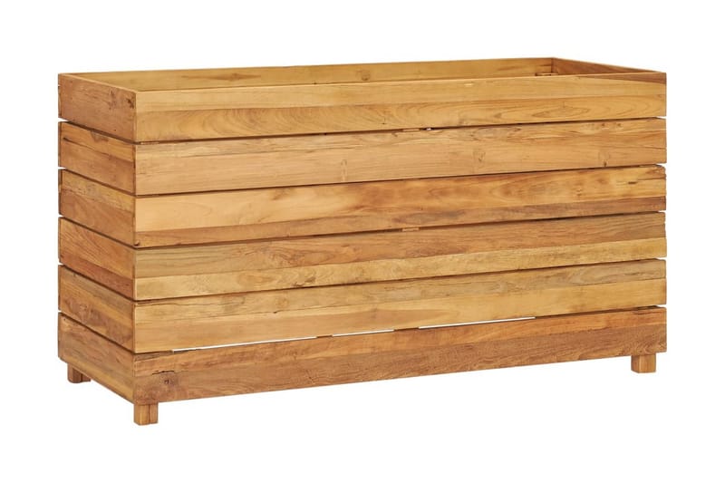 Blomlåda upphöjd 100x40x55 cm återvunnen teak och stål - Brun - Utemöbler - Övrigt utemöbler - Tillbehör - Övriga trädgårdstillbehör