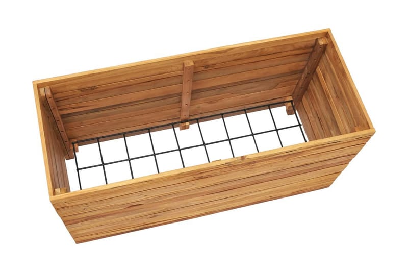 Blomlåda upphöjd 100x40x55 cm återvunnen teak och stål - Brun - Utemöbler - Övrigt utemöbler - Tillbehör - Övriga trädgårdstillbehör