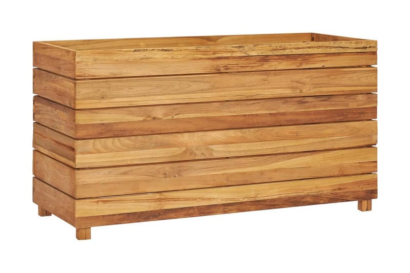 Blomlåda upphöjd 100x40x55 cm återvunnen teak och stål - Brun - Utemöbler - Övrigt utemöbler - Tillbehör - Övriga trädgårdstillbehör