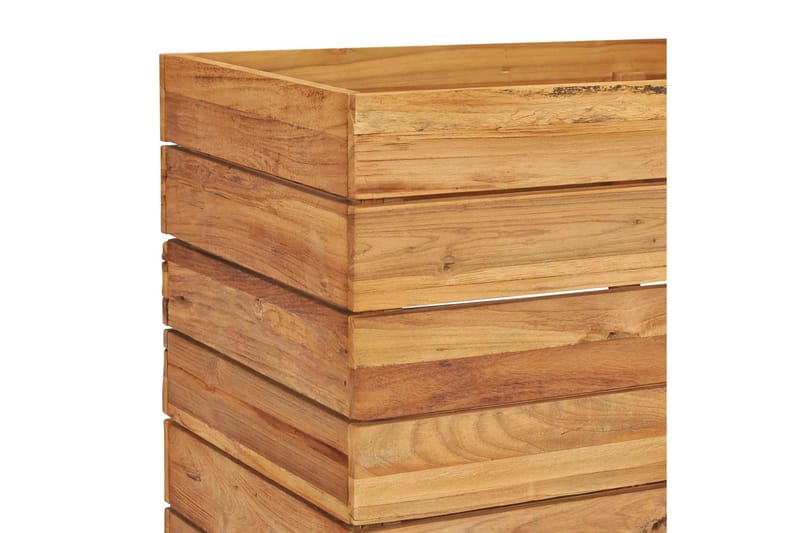 Blomlåda upphöjd 100x40x55 cm återvunnen teak och stål - Brun - Utemöbler - Övrigt utemöbler - Tillbehör - Övriga trädgårdstillbehör
