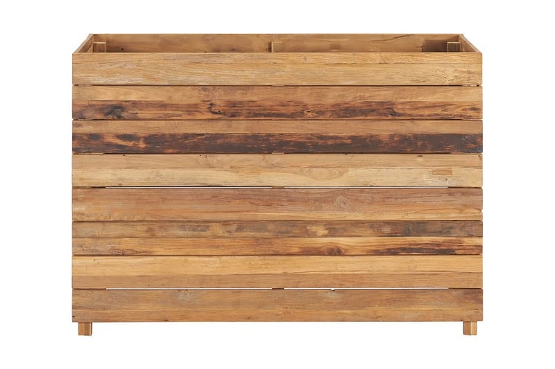 Blomlåda upphöjd 100x40x72 cm återvunnen teak och stål - Brun - Utemöbler - Övrigt utemöbler - Tillbehör - Övriga trädgårdstillbehör