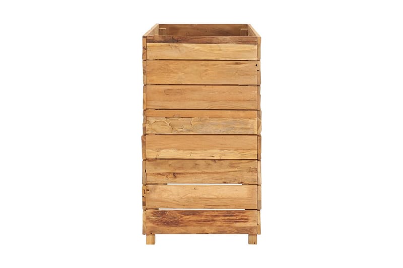 Blomlåda upphöjd 100x40x72 cm återvunnen teak och stål - Brun - Utemöbler - Övrigt utemöbler - Tillbehör - Övriga trädgårdstillbehör