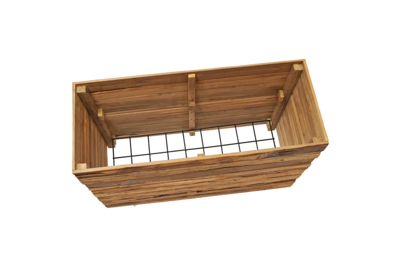 Blomlåda upphöjd 100x40x72 cm återvunnen teak och stål - Brun - Utemöbler - Övrigt utemöbler - Tillbehör - Övriga trädgårdstillbehör