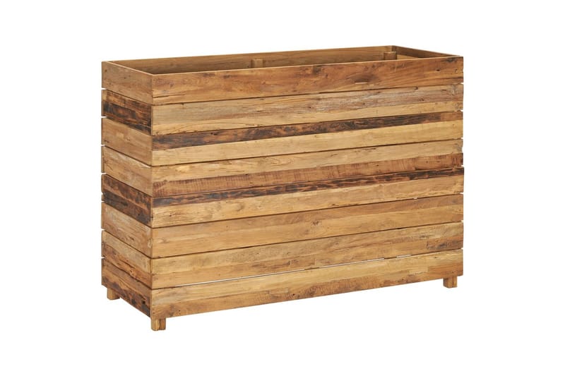 Blomlåda upphöjd 100x40x72 cm återvunnen teak och stål - Brun - Utemöbler - Övrigt utemöbler - Tillbehör - Övriga trädgårdstillbehör