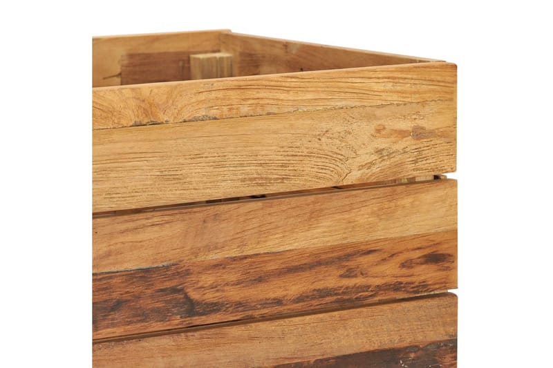 Blomlåda upphöjd 100x40x72 cm återvunnen teak och stål - Brun - Utemöbler - Övrigt utemöbler - Tillbehör - Övriga trädgårdstillbehör