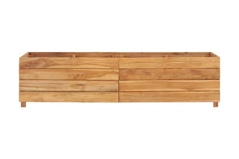 Blomlåda upphöjd 150x40x38 cm återvunnen teak och stål - Brun - Utemöbler - Övrigt utemöbler - Tillbehör - Övriga trädgårdstillbehör