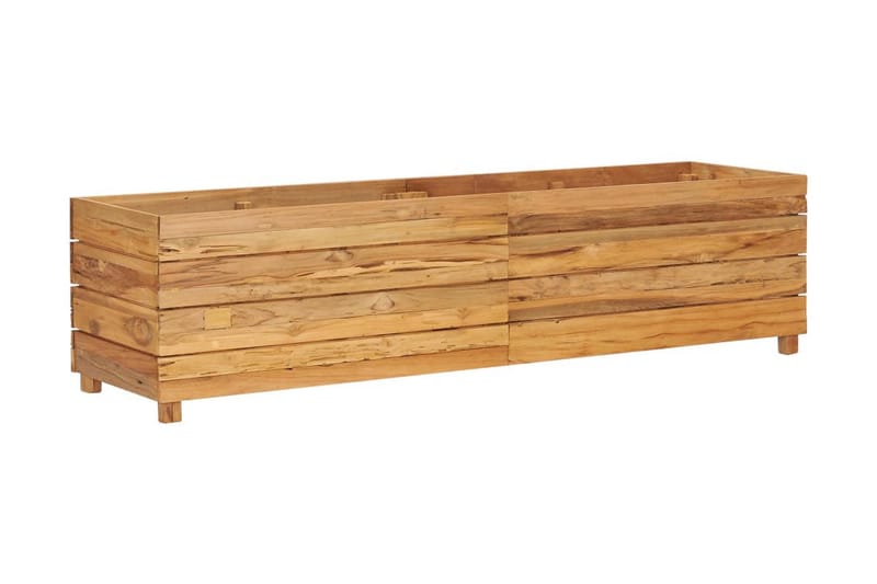 Blomlåda upphöjd 150x40x38 cm återvunnen teak och stål - Brun - Utemöbler - Övrigt utemöbler - Tillbehör - Övriga trädgårdstillbehör