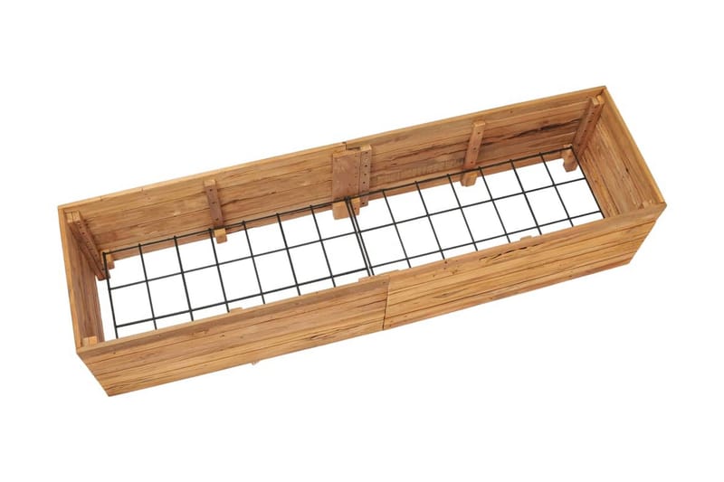 Blomlåda upphöjd 150x40x38 cm återvunnen teak och stål - Brun - Utemöbler - Övrigt utemöbler - Tillbehör - Övriga trädgårdstillbehör