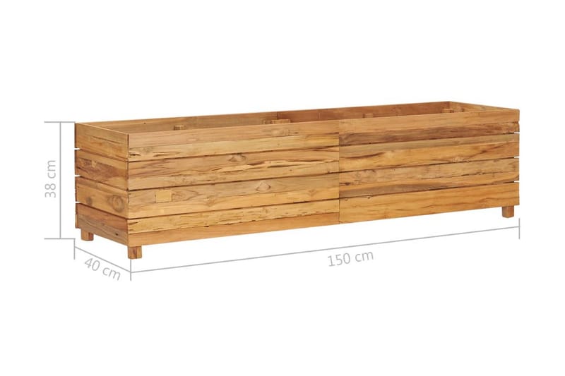 Blomlåda upphöjd 150x40x38 cm återvunnen teak och stål - Brun - Utemöbler - Övrigt utemöbler - Tillbehör - Övriga trädgårdstillbehör