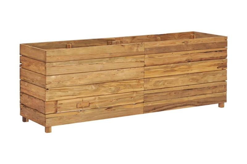 Blomlåda upphöjd 150x40x55 cm återvunnen teak och stål - Brun - Utemöbler - Övrigt utemöbler - Tillbehör - Övriga trädgårdstillbehör