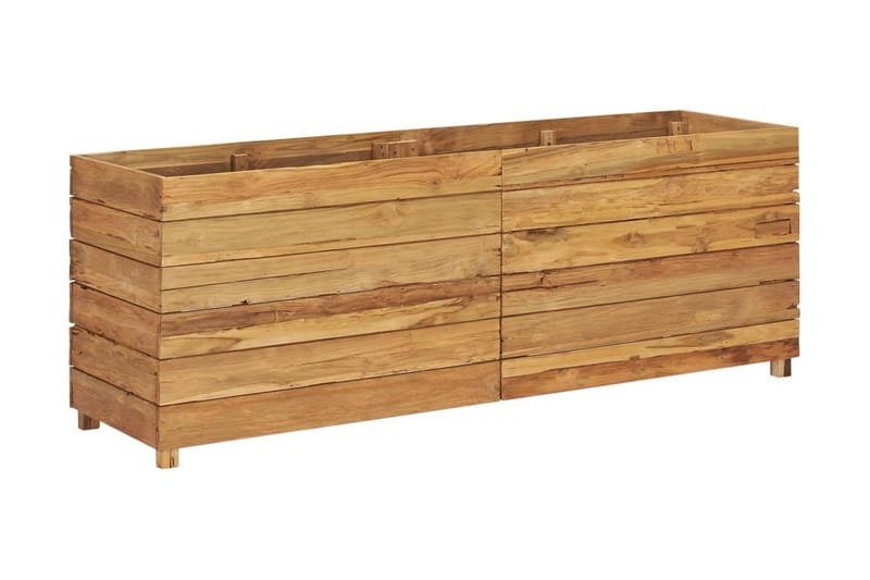 Blomlåda upphöjd 150x40x55 cm återvunnen teak och stål - Brun - Utemöbler - Övrigt utemöbler - Tillbehör - Övriga trädgårdstillbehör