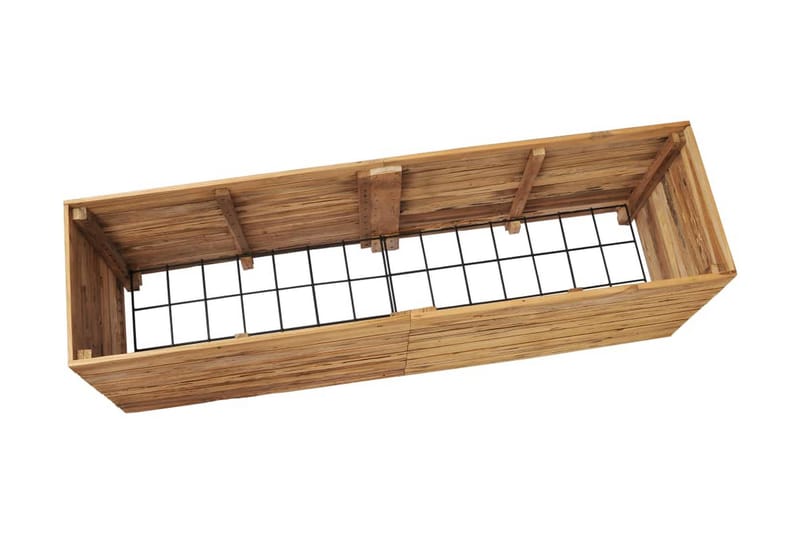Blomlåda upphöjd 150x40x55 cm återvunnen teak och stål - Brun - Utemöbler - Övrigt utemöbler - Tillbehör - Övriga trädgårdstillbehör