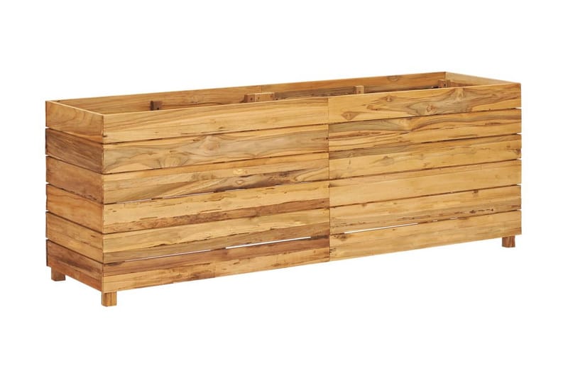 Blomlåda upphöjd 150x40x55 cm återvunnen teak och stål - Brun - Utemöbler - Övrigt utemöbler - Tillbehör - Övriga trädgårdstillbehör