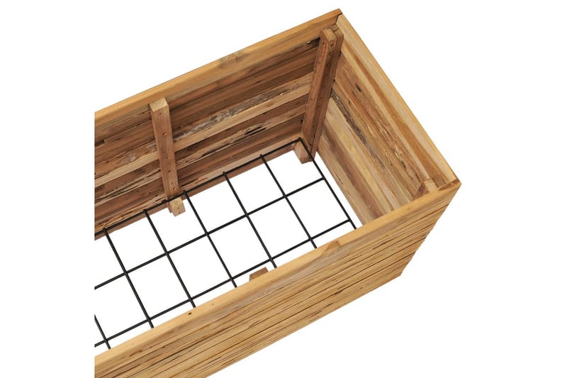 Blomlåda upphöjd 150x40x55 cm återvunnen teak och stål - Brun - Utemöbler - Övrigt utemöbler - Tillbehör - Övriga trädgårdstillbehör