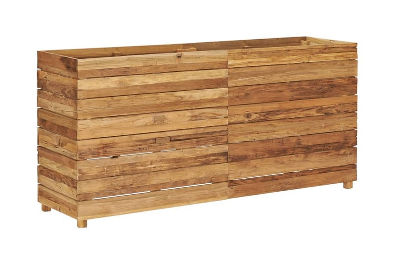 Blomlåda upphöjd 150x40x72 cm återvunnen teak och stål - Brun - Utemöbler - Övrigt utemöbler - Tillbehör - Övriga trädgårdstillbehör