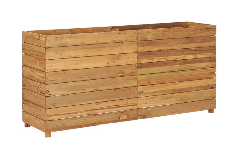 Blomlåda upphöjd 150x40x72 cm återvunnen teak och stål - Brun - Utemöbler - Övrigt utemöbler - Tillbehör - Övriga trädgårdstillbehör