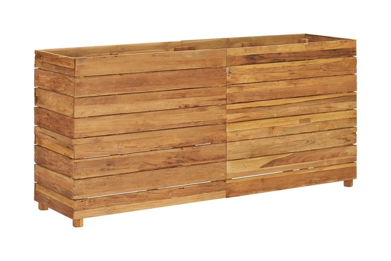 Blomlåda upphöjd 150x40x72 cm återvunnen teak och stål - Brun - Utemöbler - Övrigt utemöbler - Tillbehör - Övriga trädgårdstillbehör