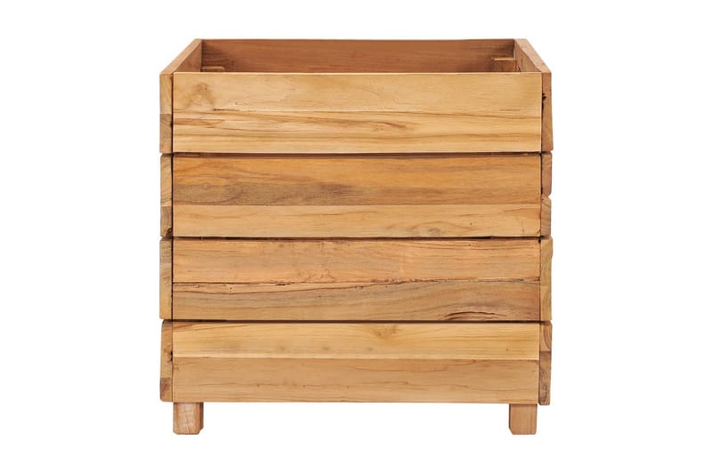 Blomlåda upphöjd 50x40x38 cm återvunnen teak och stål - Brun - Utemöbler - Övrigt utemöbler - Tillbehör - Övriga trädgårdstillbehör