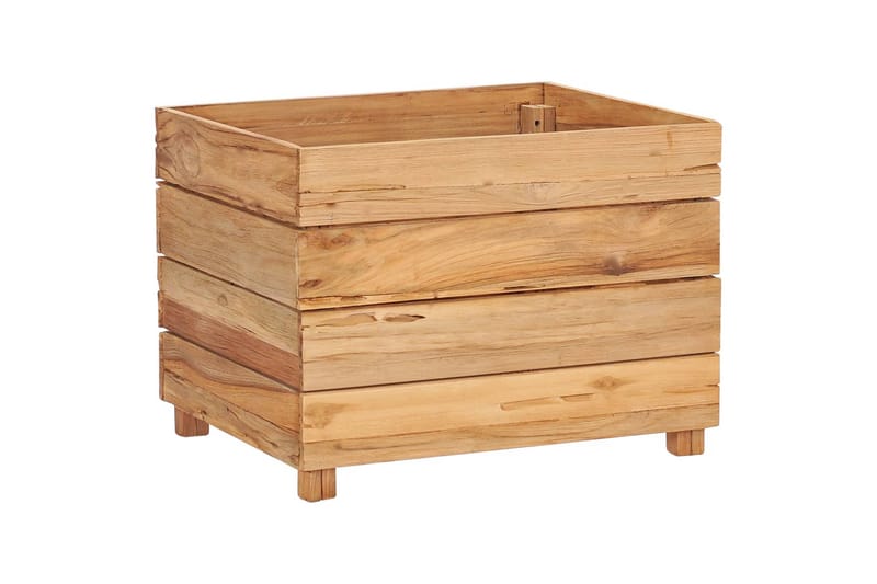 Blomlåda upphöjd 50x40x38 cm återvunnen teak och stål - Brun - Utemöbler - Övrigt utemöbler - Tillbehör - Övriga trädgårdstillbehör