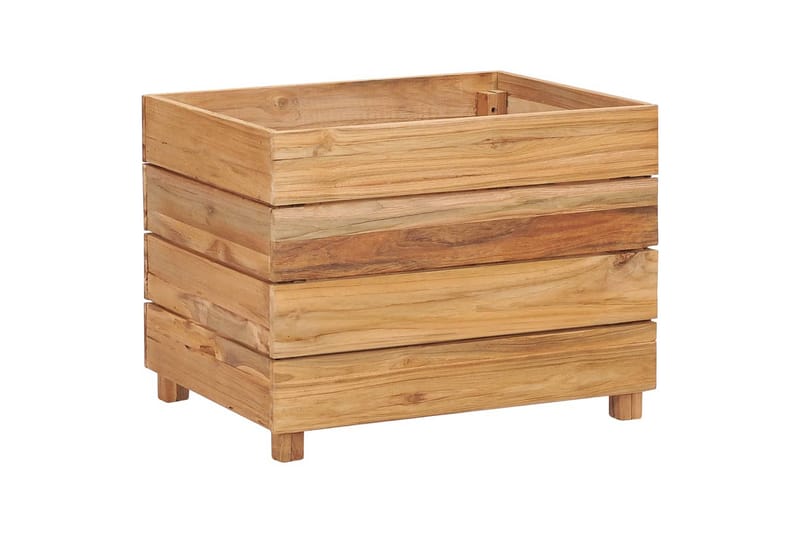 Blomlåda upphöjd 50x40x38 cm återvunnen teak och stål - Brun - Utemöbler - Övrigt utemöbler - Tillbehör - Övriga trädgårdstillbehör