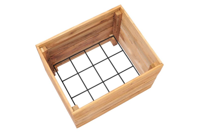 Blomlåda upphöjd 50x40x38 cm återvunnen teak och stål - Brun - Utemöbler - Övrigt utemöbler - Tillbehör - Övriga trädgårdstillbehör
