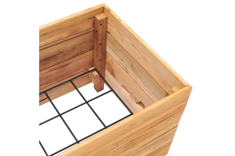 Blomlåda upphöjd 50x40x38 cm återvunnen teak och stål - Brun - Utemöbler - Övrigt utemöbler - Tillbehör - Övriga trädgårdstillbehör
