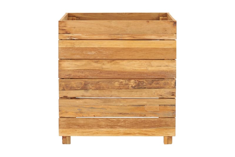 Blomlåda upphöjd 50x40x55 cm återvunnen teak och stål - Brun - Utemöbler - Övrigt utemöbler - Tillbehör - Övriga trädgårdstillbehör