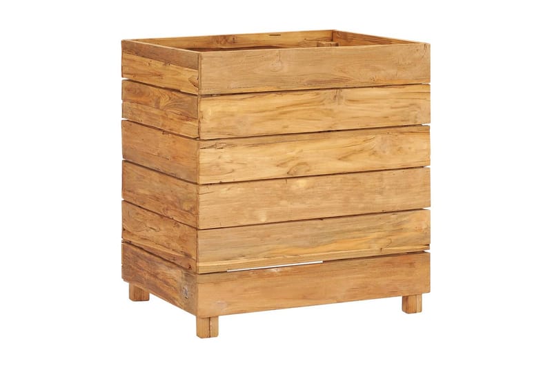 Blomlåda upphöjd 50x40x55 cm återvunnen teak och stål - Brun - Utemöbler - Övrigt utemöbler - Tillbehör - Övriga trädgårdstillbehör