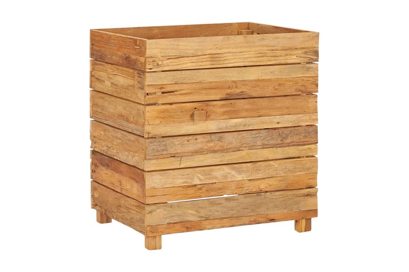Blomlåda upphöjd 50x40x55 cm återvunnen teak och stål - Brun - Utemöbler - Övrigt utemöbler - Tillbehör - Övriga trädgårdstillbehör