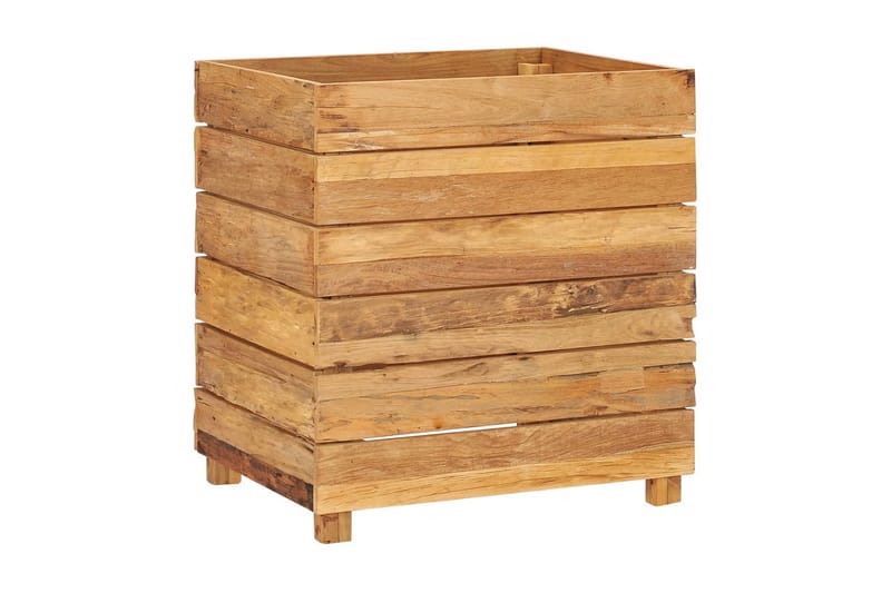 Blomlåda upphöjd 50x40x55 cm återvunnen teak och stål - Brun - Utemöbler - Övrigt utemöbler - Tillbehör - Övriga trädgårdstillbehör