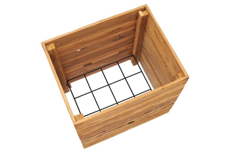 Blomlåda upphöjd 50x40x55 cm återvunnen teak och stål - Brun - Utemöbler - Övrigt utemöbler - Tillbehör - Övriga trädgårdstillbehör