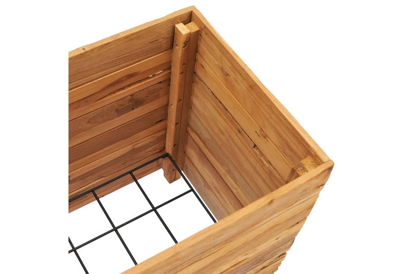Blomlåda upphöjd 50x40x55 cm återvunnen teak och stål - Brun - Utemöbler - Övrigt utemöbler - Tillbehör - Övriga trädgårdstillbehör