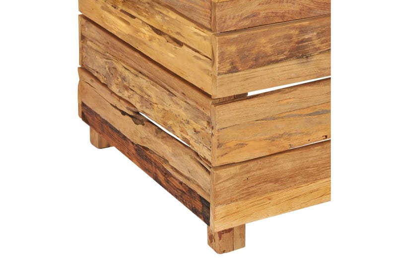 Blomlåda upphöjd 50x40x55 cm återvunnen teak och stål - Brun - Utemöbler - Övrigt utemöbler - Tillbehör - Övriga trädgårdstillbehör