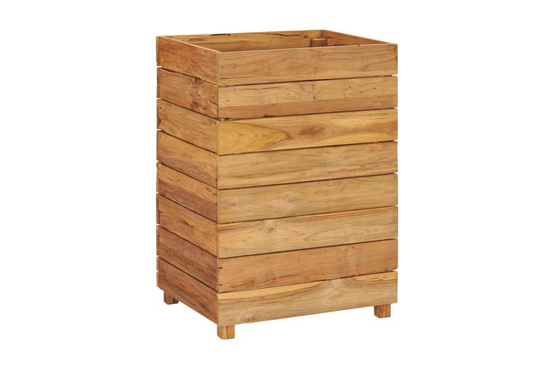 Blomlåda upphöjd 50x40x72 cm återvunnen teak och stål - Brun - Utemöbler - Övrigt utemöbler - Tillbehör - Övriga trädgårdstillbehör