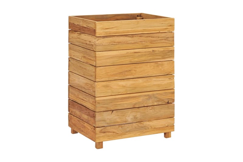 Blomlåda upphöjd 50x40x72 cm återvunnen teak och stål - Brun - Utemöbler - Övrigt utemöbler - Tillbehör - Övriga trädgårdstillbehör