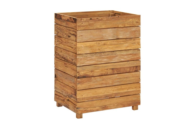 Blomlåda upphöjd 50x40x72 cm återvunnen teak och stål - Brun - Utemöbler - Övrigt utemöbler - Tillbehör - Övriga trädgårdstillbehör