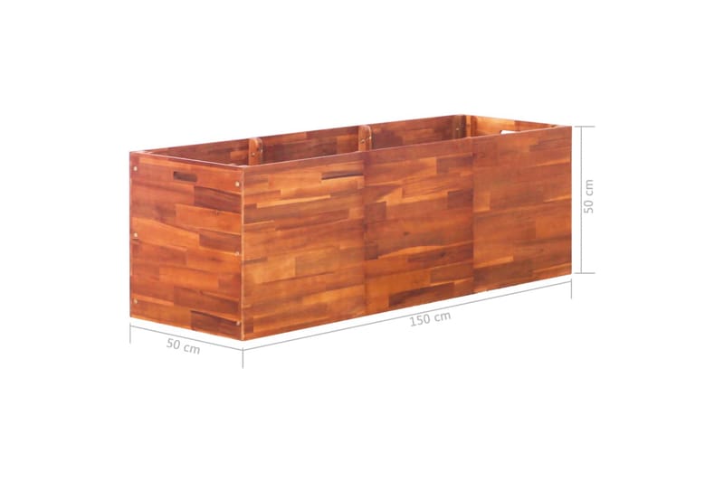 Blomlåda upphöjd akaciaträ 150x50x50 cm - Brun - Utemöbler - Övrigt utemöbler - Tillbehör - Övriga trädgårdstillbehör