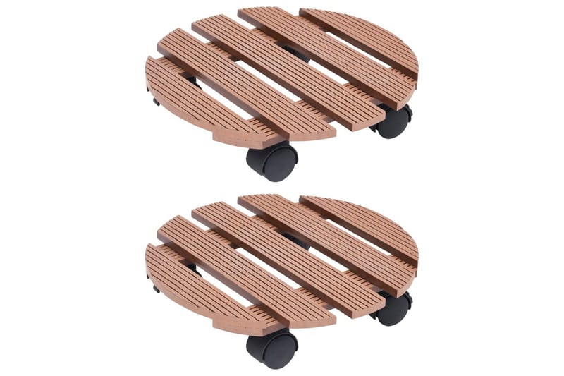 Blomvagnar 2 st brun Ã˜30x7,5 cm WPC - Brun - Utemöbler - Övrigt utemöbler - Tillbehör - Övriga trädgårdstillbehör