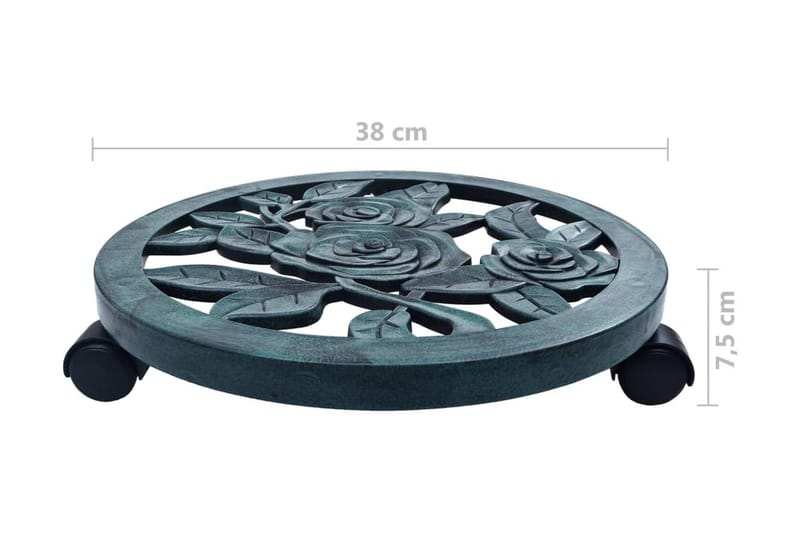 Blomvagnar 6 st grön 38 cm plast - Grön - Utemöbler - Övrigt utemöbler - Tillbehör - Övriga trädgårdstillbehör