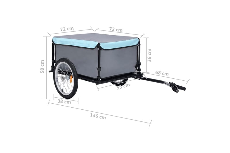 Cykelvagn svart och blå 65 kg - Blå - Utemöbler - Övrigt utemöbler - Tillbehör - Övriga trädgårdstillbehör