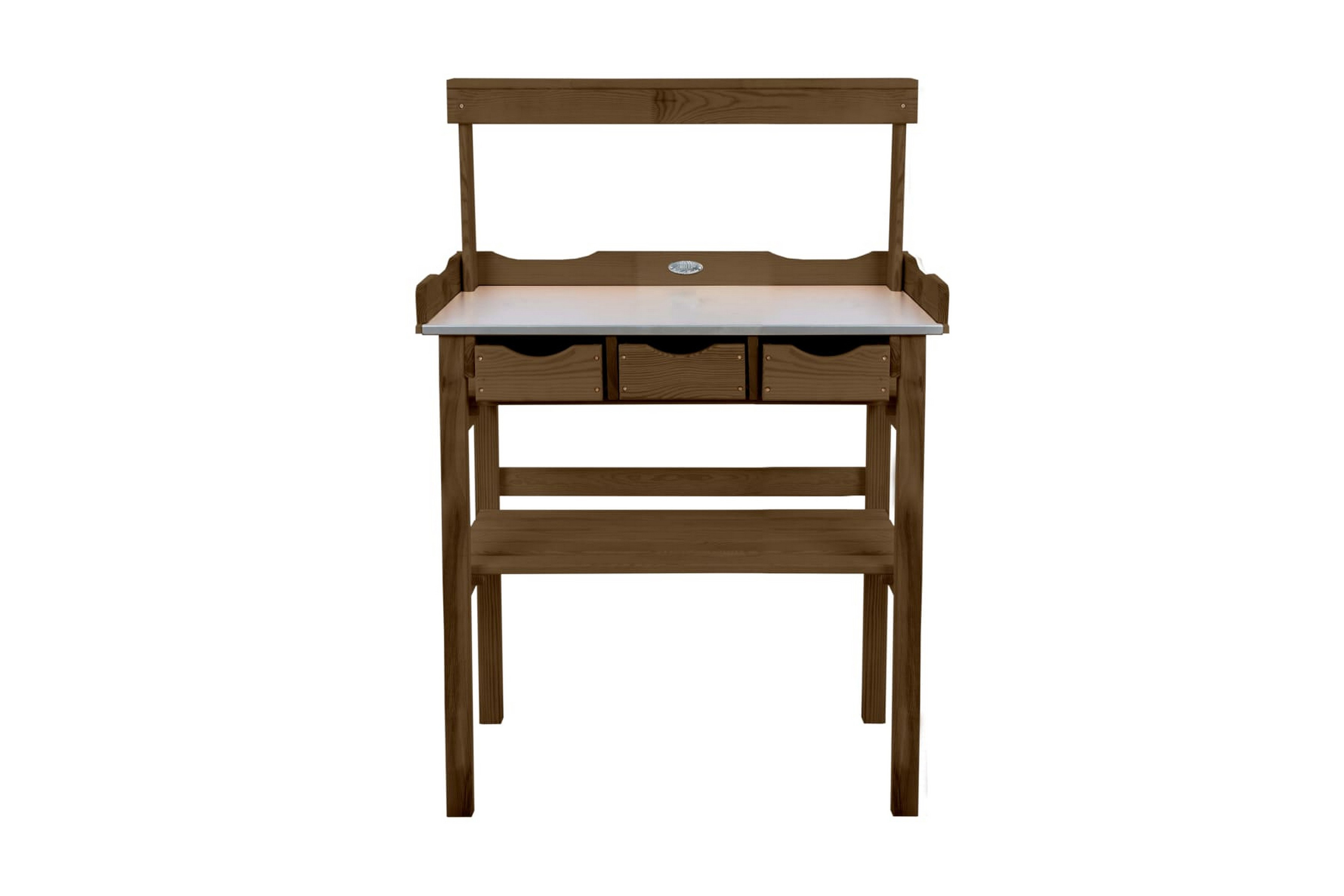 Esschert Design Planteringsbord med låda och hylla brun –