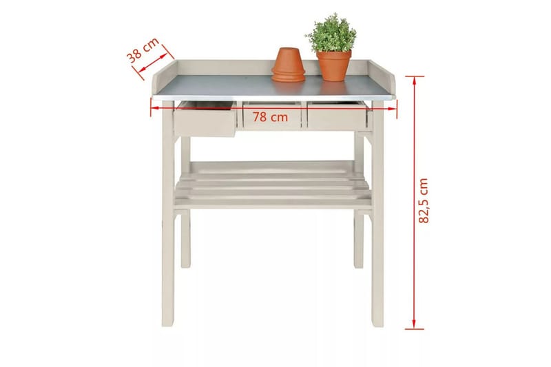 Esschert Design Planteringsbord vit CF29W - Vit - Övriga trädgårdstillbehör - Planteringsbord