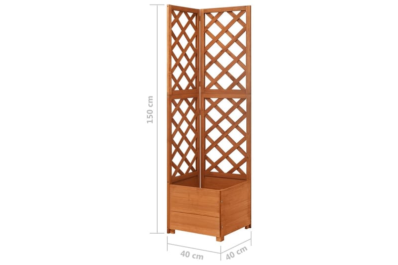 Hörnspaljé med odlingslåda 40x40x150 cm massivt granträ - Brun - Utemöbler - Övrigt utemöbler - Tillbehör - Övriga trädgårdstillbehör