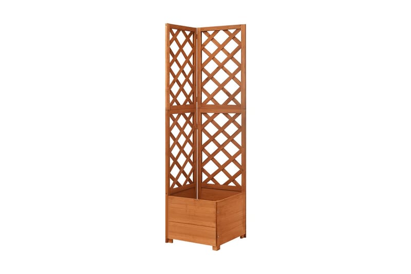 Hörnspaljé med odlingslåda 40x40x150 cm massivt granträ - Brun - Utemöbler - Övrigt utemöbler - Tillbehör - Övriga trädgårdstillbehör