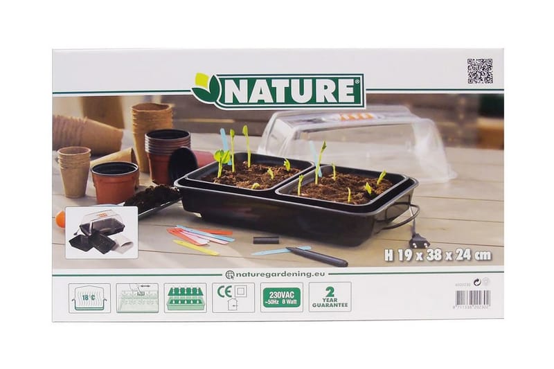 Nature Miniväxthus med värme 38x24x19 cm - Transparent - Utemöbler - Övrigt utemöbler - Tillbehör - Övriga trädgårdstillbehör