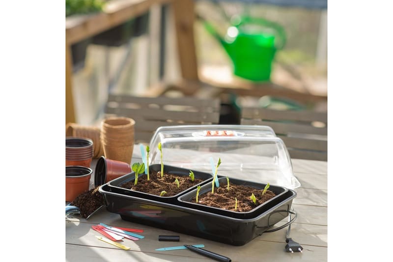 Nature Miniväxthus med värme 38x24x19 cm - Transparent - Utemöbler - Övrigt utemöbler - Tillbehör - Övriga trädgårdstillbehör