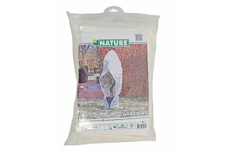 Nature Täckduk fleece med blixtlås 70 g/m² vit 2,5x2,5x3 m - Övriga trädgårdstillbehör