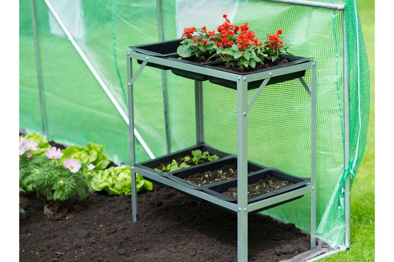 Nature Planteringsbord 77x40x77 cm galvaniserat stål - Övriga trädgårdstillbehör - Planteringsbord