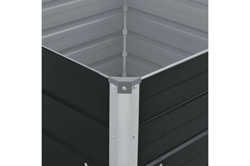 Odlingslåda 100x100x45 cm galvaniserat stål antracit - Grå - Övriga trädgårdstillbehör - Blomlåda